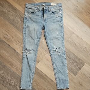 rag & bone Light Blue Distressed Skinny Jeans